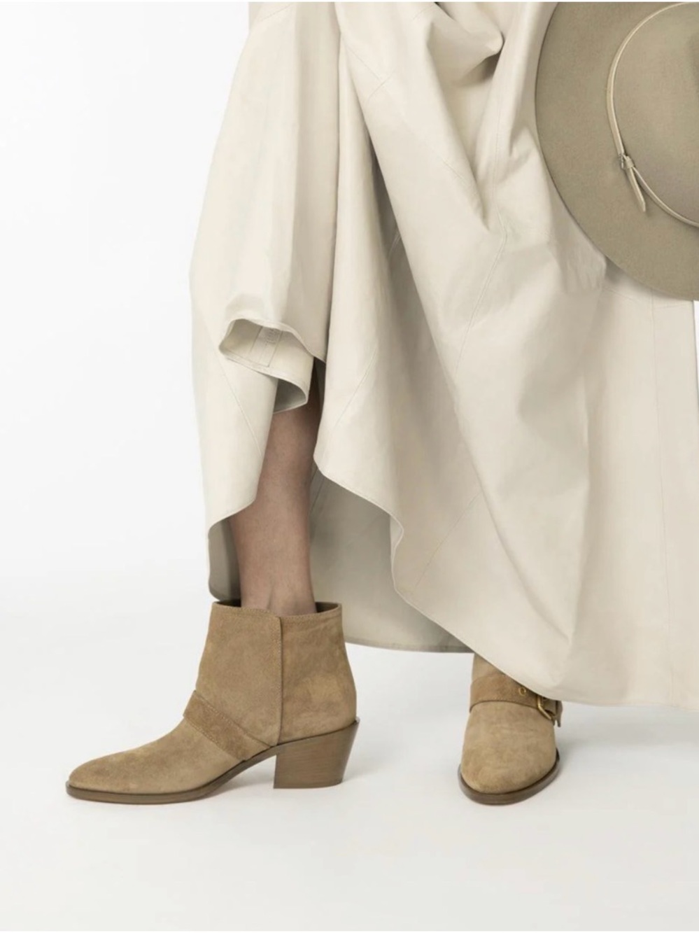 Gianvito Rossi *NEW* Suede Buckle Leather Booties- Size 36.5/ US 6.5 - Picture 11 of 12